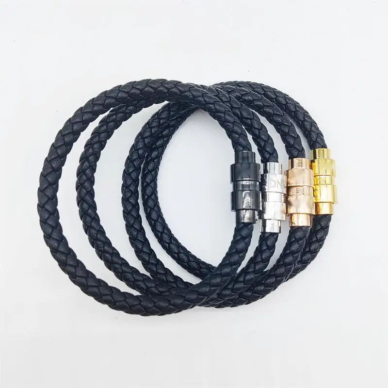 JW71 MB Bracelet Luxury Design Stainless Steel Magnetic Buckle Hand Strap PU Leather