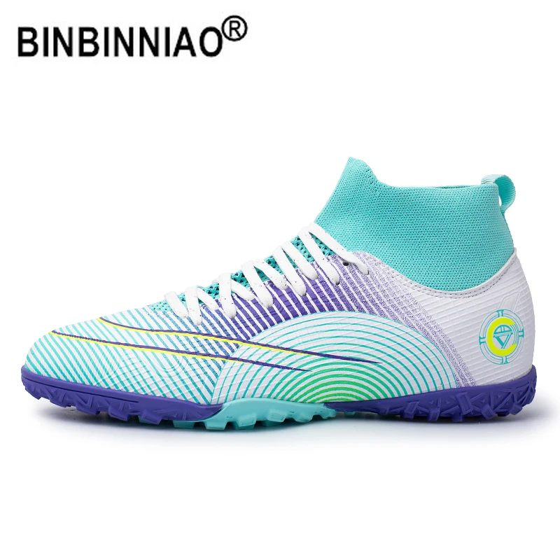 2022 Professional BINBINNIAO Size 30-45 Soccer Shoes Men Kids Boys Sneakers Original Football Boots AG TF Soccer Cleats Futsal