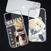 seraph of the end mikaela hyakuya phone case transparent soft for iphone 12 11 13 7 8 6 s plus x xs xr pro max mini