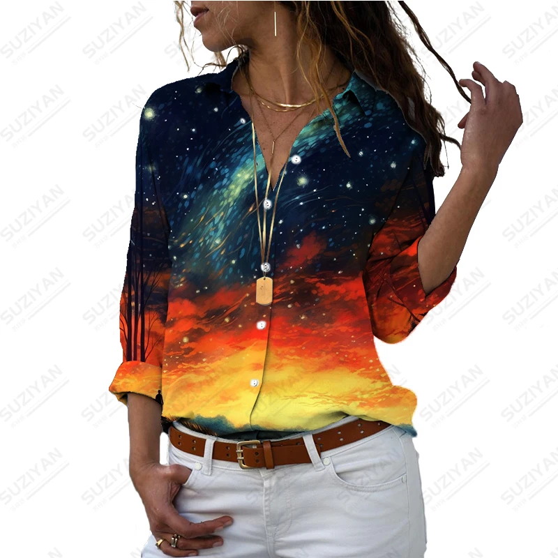 

Новая модная женская рубашка с длинным рукавом, горячая Распродажа, рубашка с 3d принтом, повседневные женские топы свободного кроя с подкладкой, подходящие ко всему