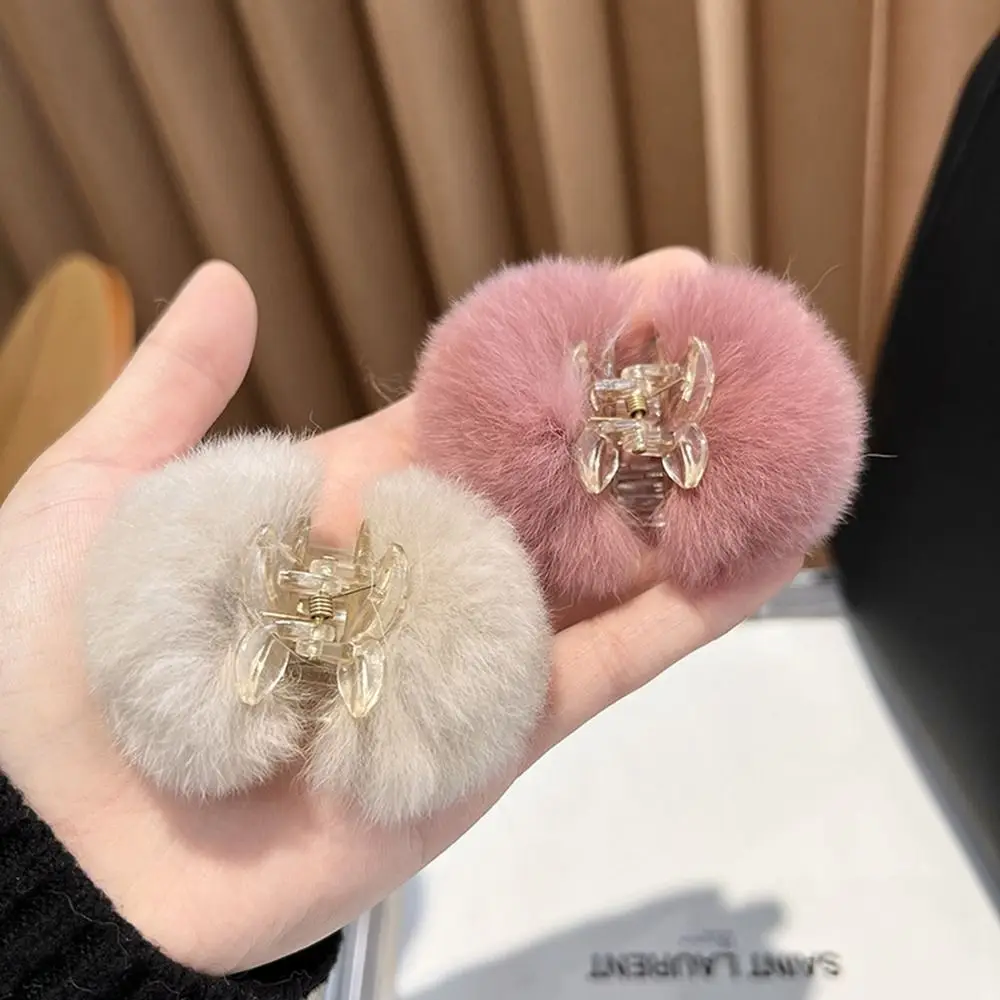 

Print Mini Wome Hair Claw High Ponytail Fixed Clip Korean Style Hair Clip Small Hairpin Plush Hair Claw Child Headwear