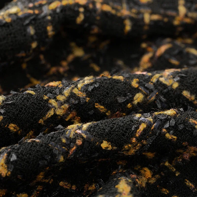 Redraspberry Италия Золотая клетчатая твидовая ткань материал одежды осенняя Женская