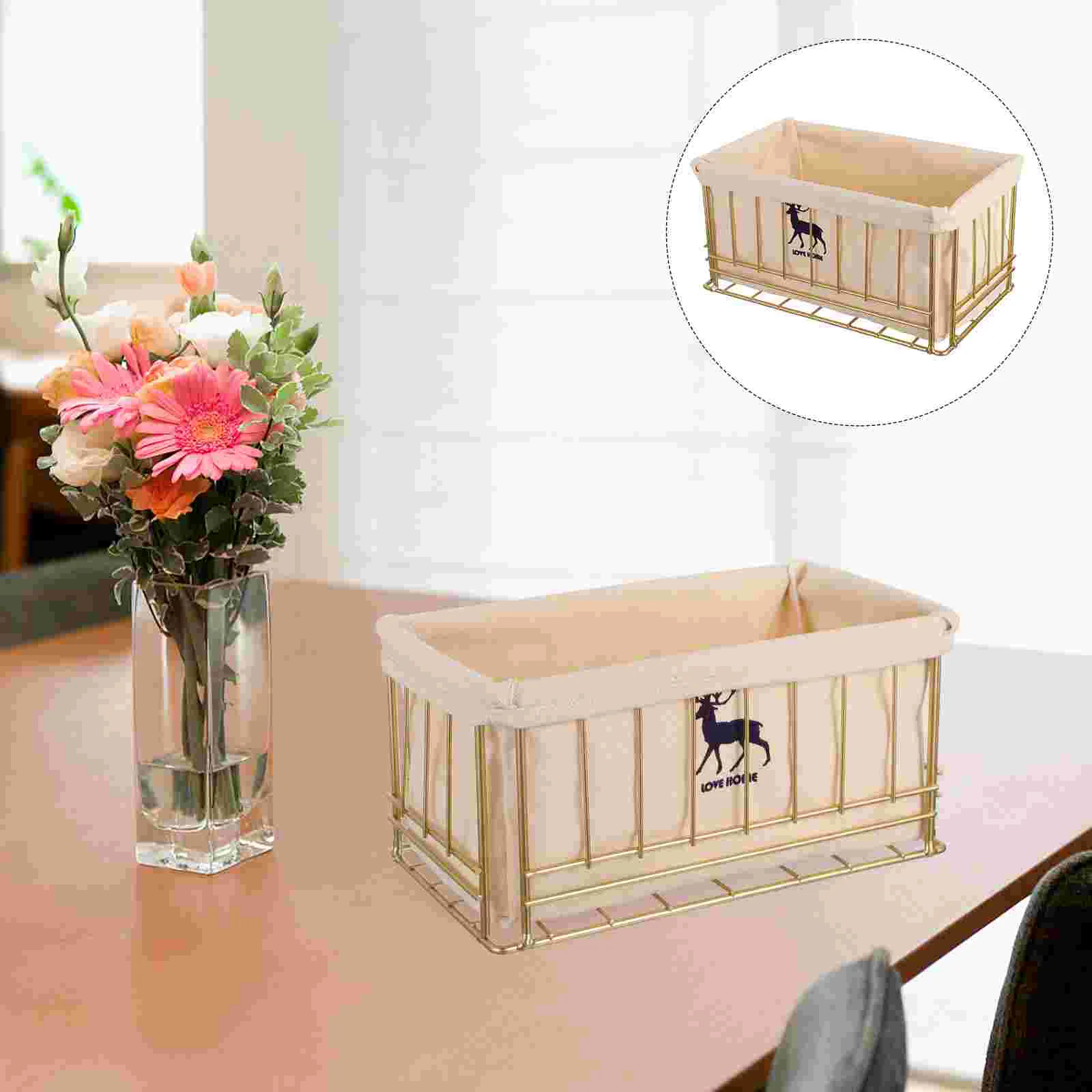 

1Pc Desktop Storage Basket Sundries Organizer Decorative Basket for Home Bedroom