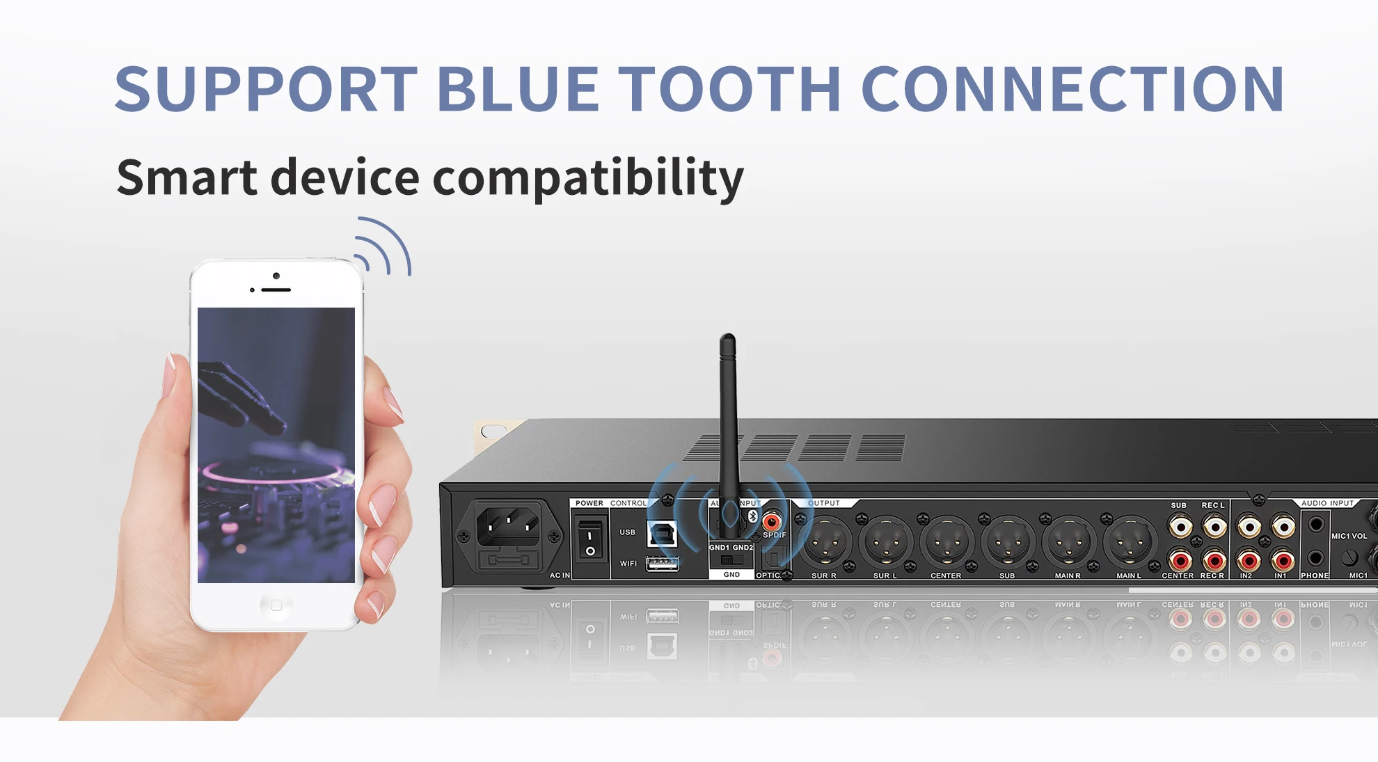Профессиональный аудиопроцессор Sound system effector с Bluetooth, USB-портом и функцией караоке, предэффектный процессор для диджеев (art.: 3920dc0d40ea1) - 3920dc0d40ea1