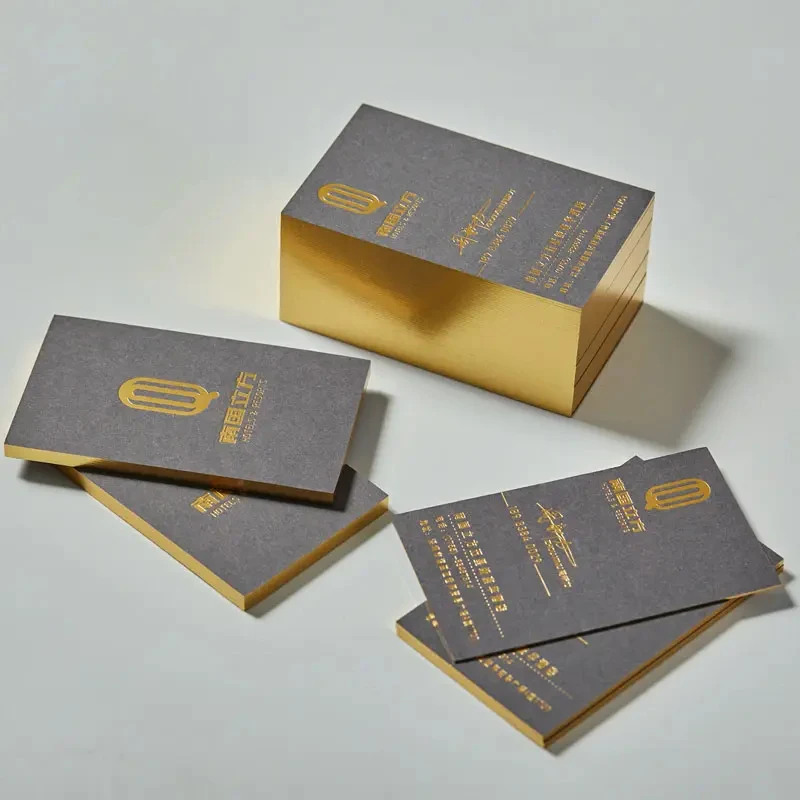 Роскошная блестящая золотая фольга со стразами, печатная визитная карточка по заводской цене
