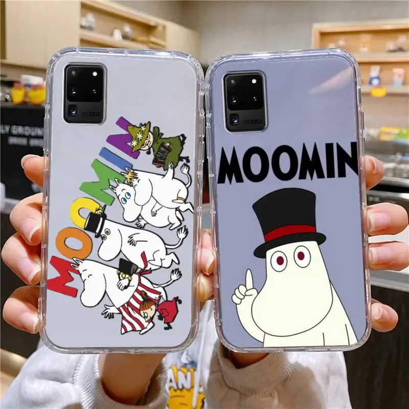 

Cute Moomins Hippo Phone Case For Samsung Galaxy S10 S10e S8 S9 Plus S7 A70 Edge Note10 Transparent Cove