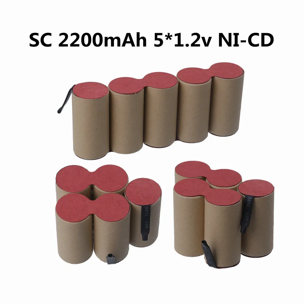 SC 6V battery 2200mah Sub C Ni-Cd rechargeable batteries with Tab power tool NiCd SUBC battery for Screwdriver