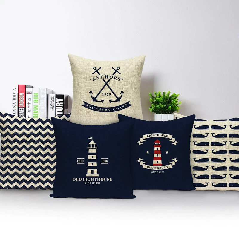 

Домашний декор, наволочка для подушки, морской синий якорь, наволочка для подушки, чехол для дивана, квадратный чехол для дивана, автомобиля,...