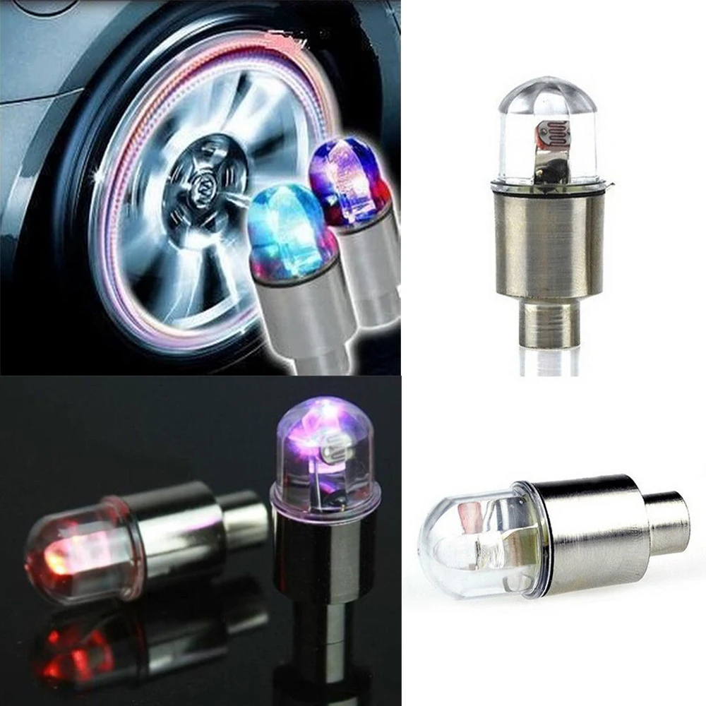 

1x Multicolor LED Flash Lamp W/Battery Wheel Tire Valve Stem Cap Light Univedrsal For Car Motorcycle Electric Car Mountain Bike