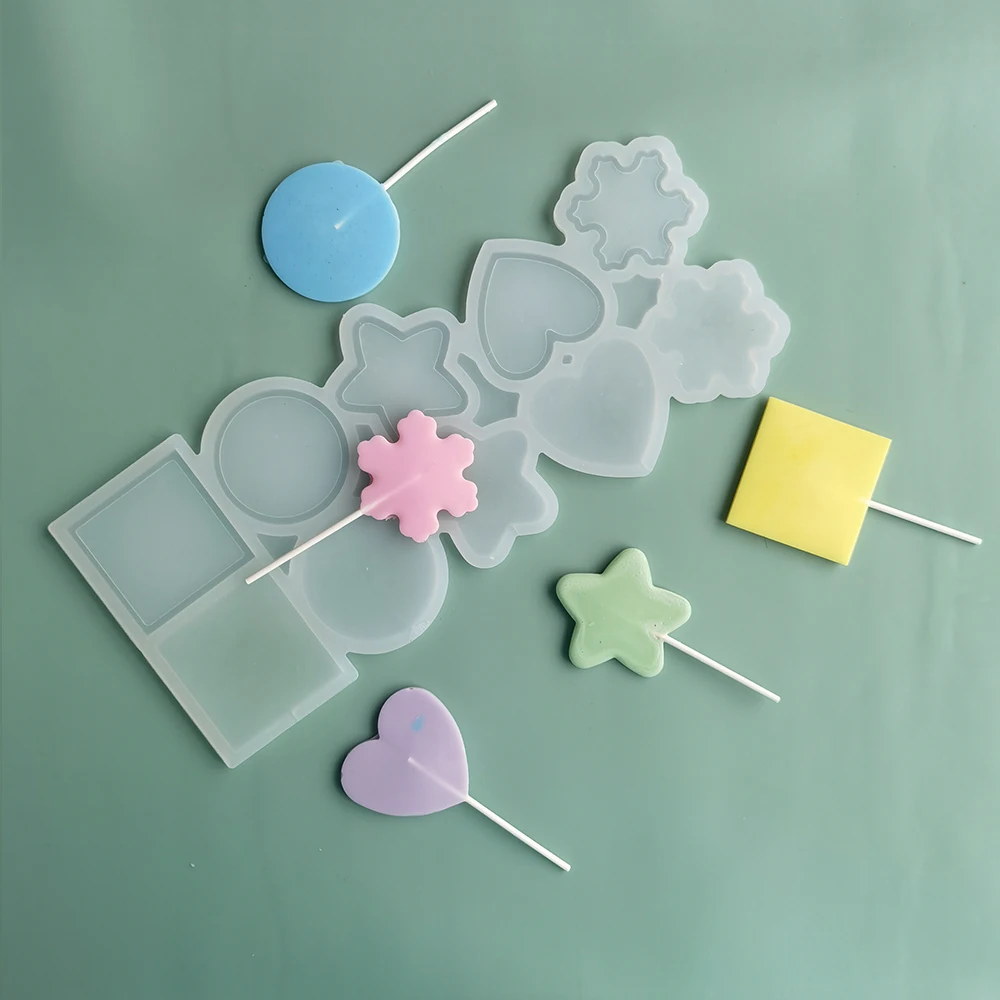 

Different Shapes Epoxy Lollipop Mold Silicone Chocolate Mousse Mold Fondant Cake Decorating Kitchen Tools Bakeware Fondant