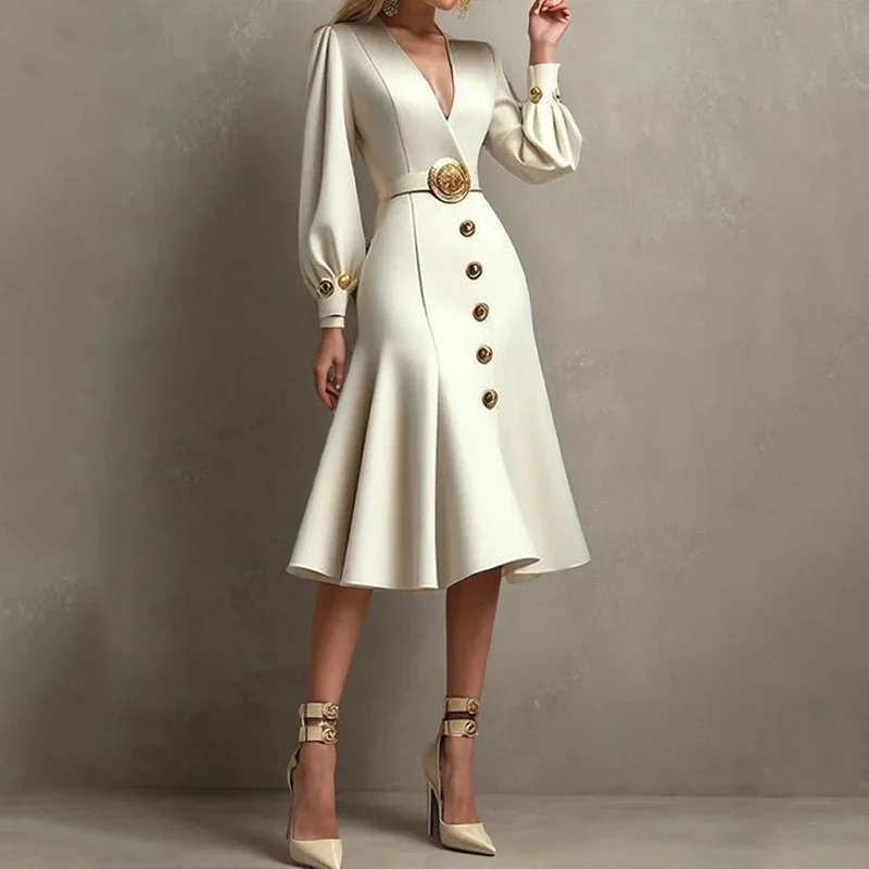 Beautyblue Вечерние платья Женская одежда с v-образным вырезом Свободные пышные