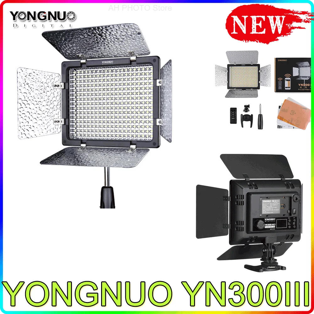 

Yongnuo YN300 III YN300III 3200k-5500K CRI95 Camera Photo LED Video Light Optional with AC Power Adapter