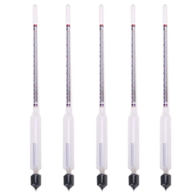 

Retro Style Hydrometer Tester Vintage Tools Alcoholmeter Meter Wine Concentration Meter Used for Wine Beer 5 Pcs
