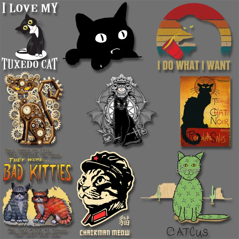 

Cats Patches for Clothes Stickers on T-shirts Hoodies Thermal transfer printings Iron on Transfers