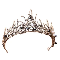 fashion bride tiara princess crown wedding accessories alloy pearl diamond crystal hair crown bridesmaid headband hair jewelry