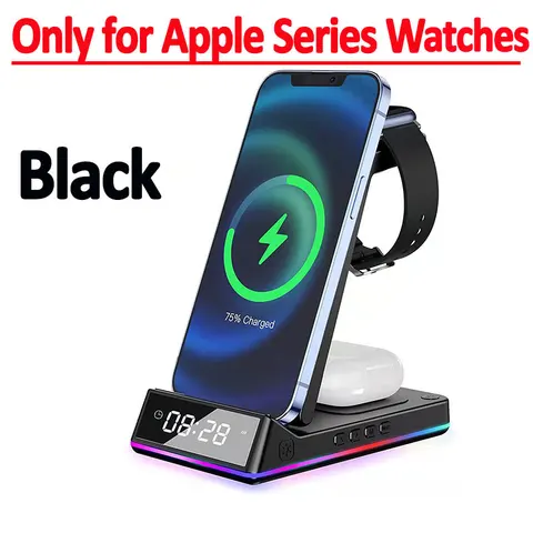 Беспроводное зарядное устройство 5 в 1, 30 Вт, подставка для iPhone 14 13 12 Samsung S21 S20 Galaxy Apple Watch 8 7 Airpods, док-станция для быстрой зарядки