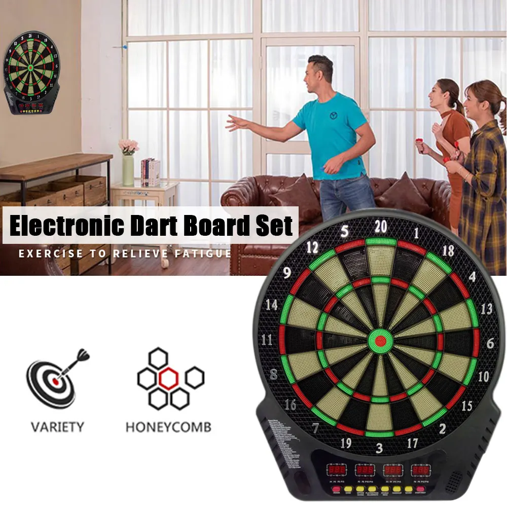 

Электронная доска дротика 6 Мягкая Дротика s 24 наконечника 27 игр Автоматический подсчет цифровой Дротика доска для взрослых 16 игроков