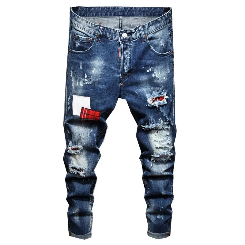 

Модные рваные джинсы DSQUARED2 с распылителем, уличные брюки в стиле панк 1080 #