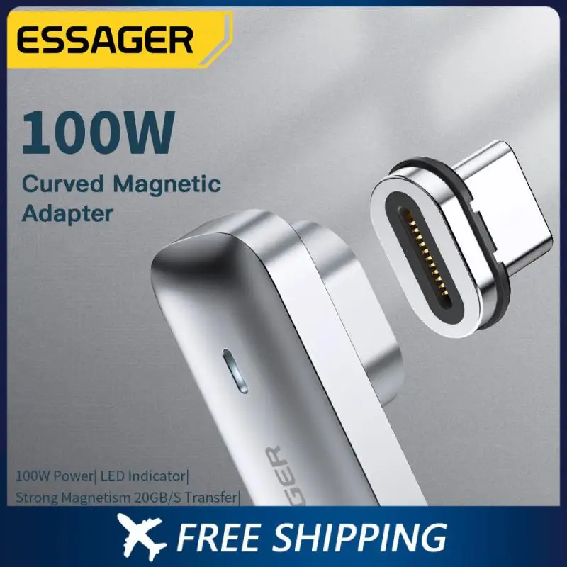 

Essager PD 100W Magnetic USB C OTG Adapter Fast Charging Type C Magnet Connector 20Gbp Data Sync 4K@60Hz For Macbook Laptop