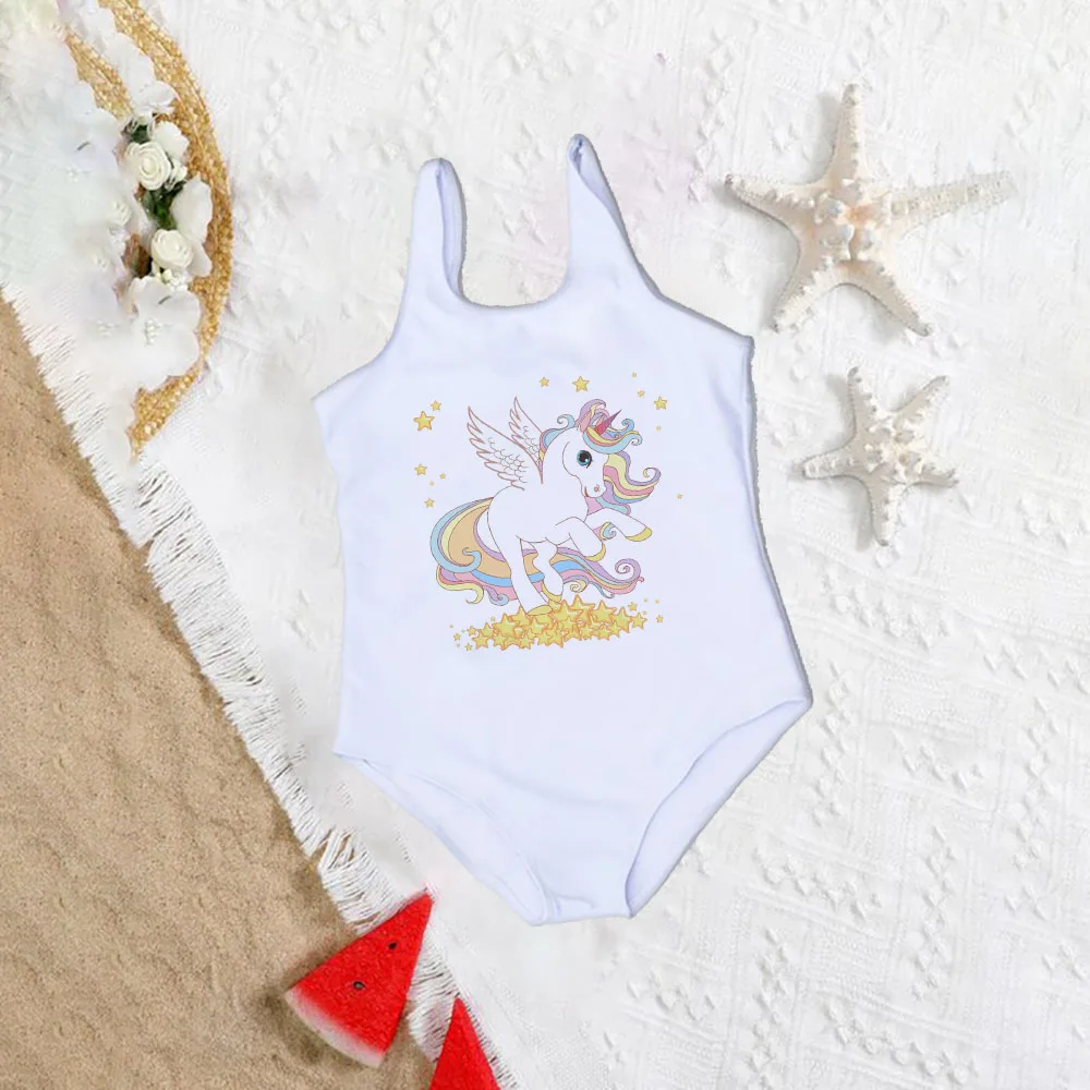 

Baby Girls One Piece Swimsuits Cute Bathing Suit Cartoon Unicorn Swimwear Beach Party Clothes Toddler Cute Bikini Beachwear