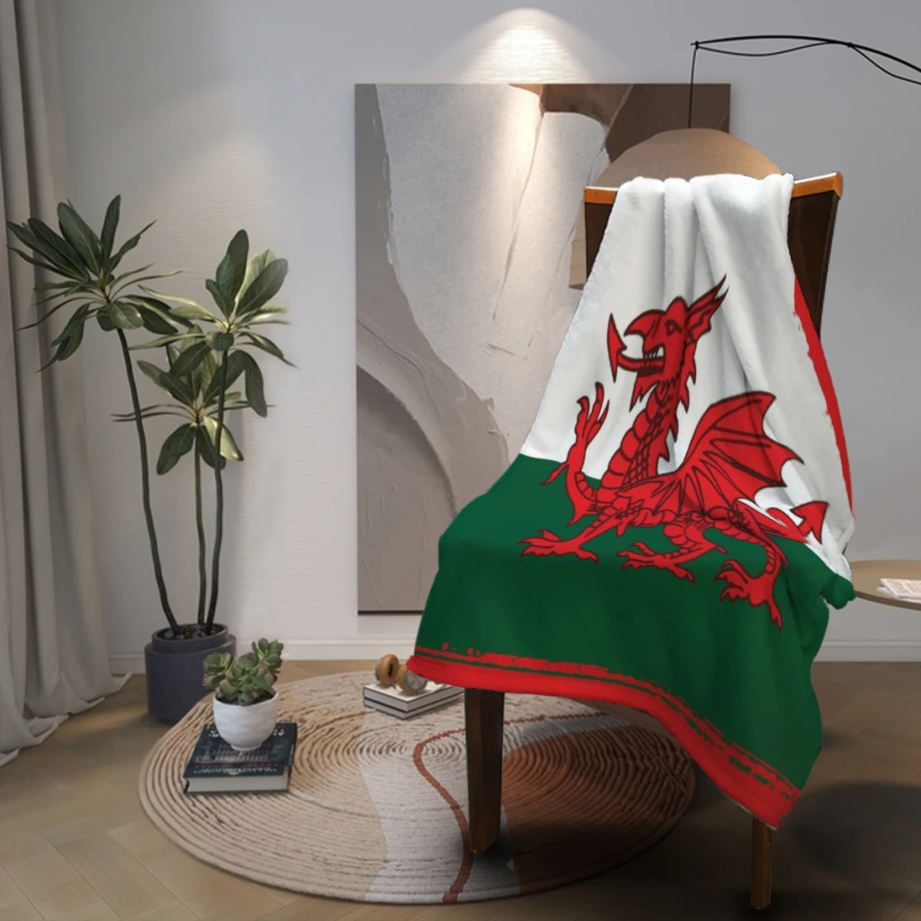 Y Ddraig Goch The Red Dragon Гранж Веллийский флаг фланелевое многофункциональное теплое