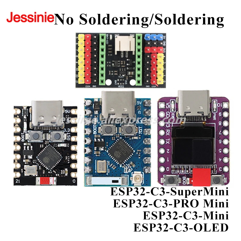 Фото 1-5 шт. ESP32-C3 SuperMini PRO Mini OLED макетная плата ESP32C3 2,4G WiFi BT Bluetooth-совместимый бесфильный модуль для Arduino №1