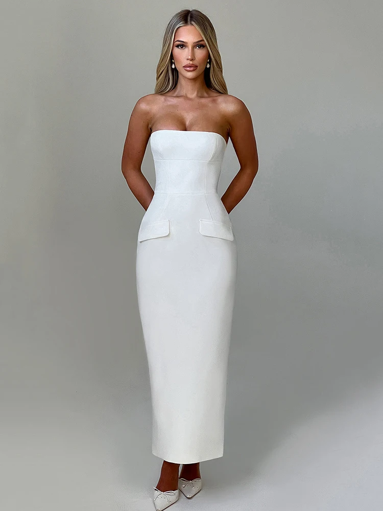 Платье макси с открытыми плечами и открытой спиной