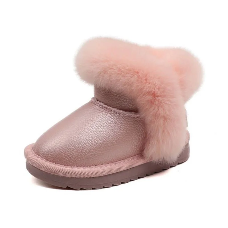 

Bottes D'hiver En Cuir Pour Filles, Chaussures De Princesse Chaudes En Coton, Antidérapantes, à La Mode, Pour Bébés De 15 à 25