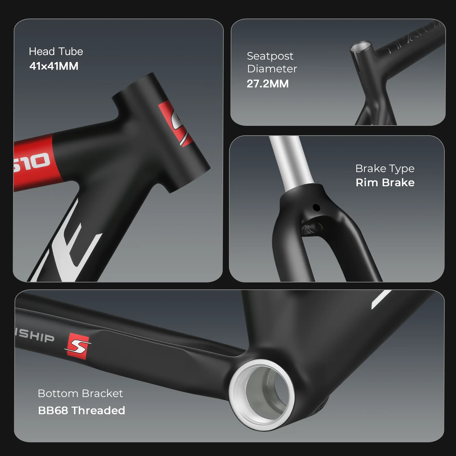 Фото Комплект рамы SKEACE 700C Fixie из алюминия 6061 для трекового велосипеда, BB68, под ободные тормоза, задняя втулка 120 мм, рама для фикс-гир велосипеда, подседельный штырь 27.2 мм №4