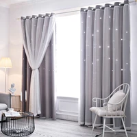 hollow star curtain fantasy princess style lace curtain finished product high blackout curtain for balcony living room bedroom