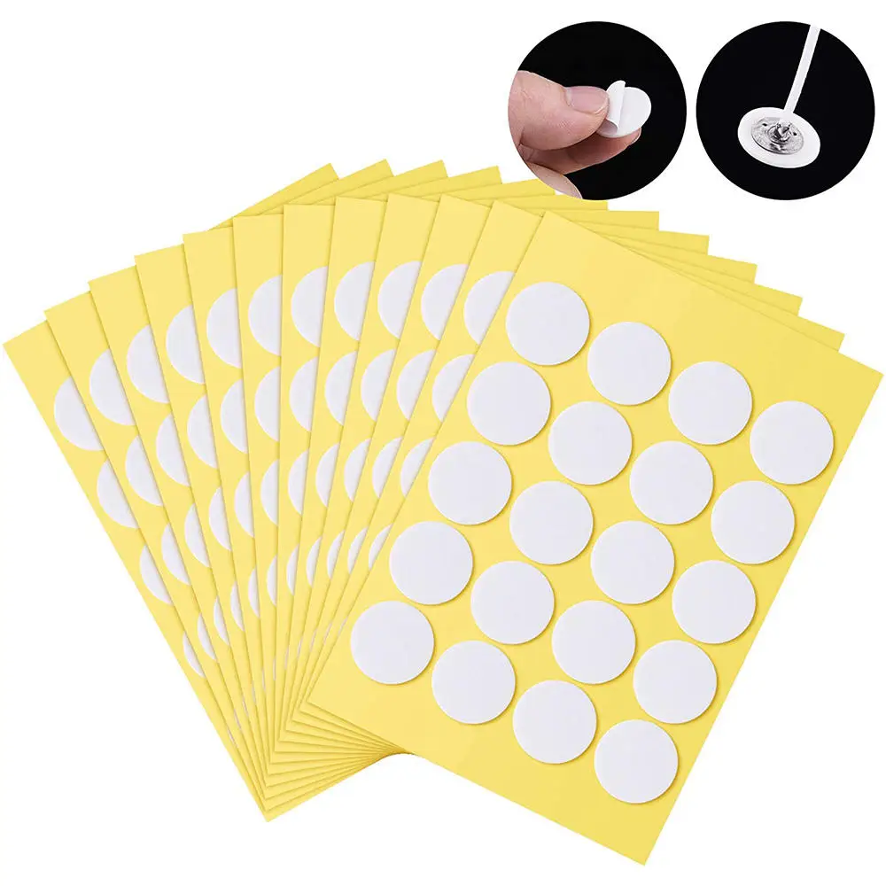 

100Pcs Candle Wick Stickers Wax Making Tools Heat Resistance Double-sided Stickers For Gypsum Candle Making Supplies