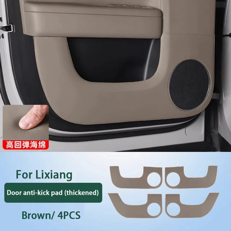 

Для Li Lixiang L6 L7 L8 L9 2025 утолщенная накладка на дверь автомобиля, кожаная защитная накладка на дверную панель, аксессуары для L6 L7 L8 L9