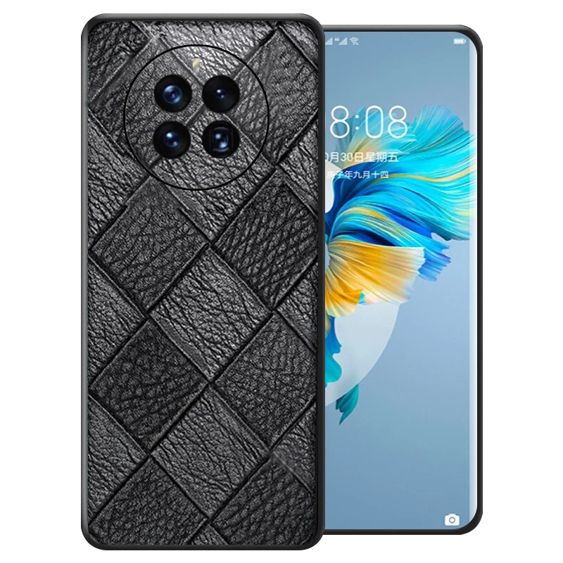 

Genuine cowhide Leather phone Case For Huawei Mate 50Pro 30 40 Pro 30 40rs 20lite Mate30E Pro Business Silicone Phone Case Cover