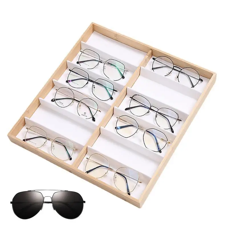 

Eyeglass Tray Organizer 12 Grids Eyewear Display Wooden Jewelry Tray Eyeglasses Storage Case Glasses Tray Eyewear Accessories