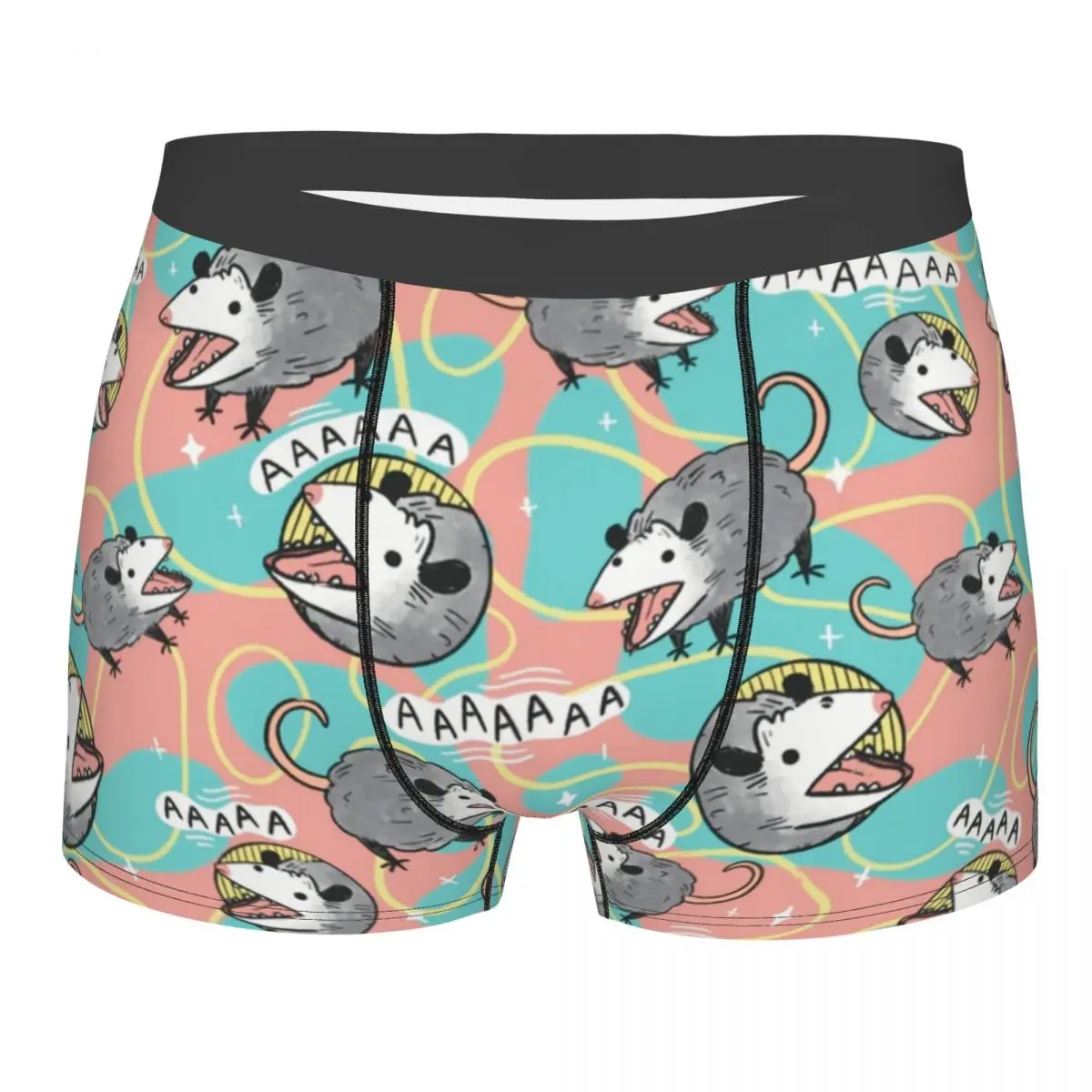 

Men Mouse Screy Pattern Underwear Possum Animal Funny Boxer Briefs Shorts Panties Male Breathable Underpants Polyester