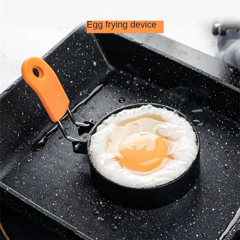 

Egg Fryer Non-stick Cookware Lovely Fried Egg Mold Egg Circle Heart Shaped Mold With Handle High Temperature Resistance Metal