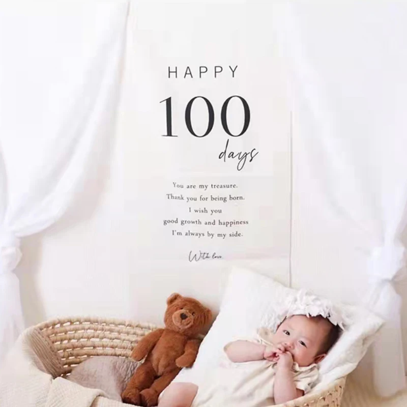 

Декоративный гобелен на день рождения Ins 100 дней с днем рождения фоновая ткань для детской комнаты Подвесной Настенный декор гобелен