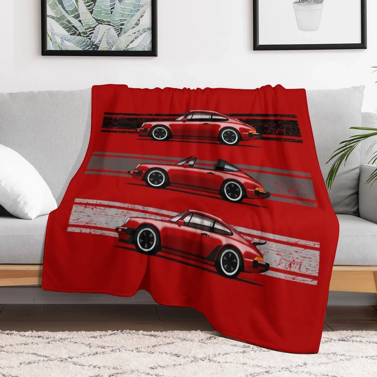 Мой рисунок знаковых немецких спортивных автомобилей в зеленом пледе большой