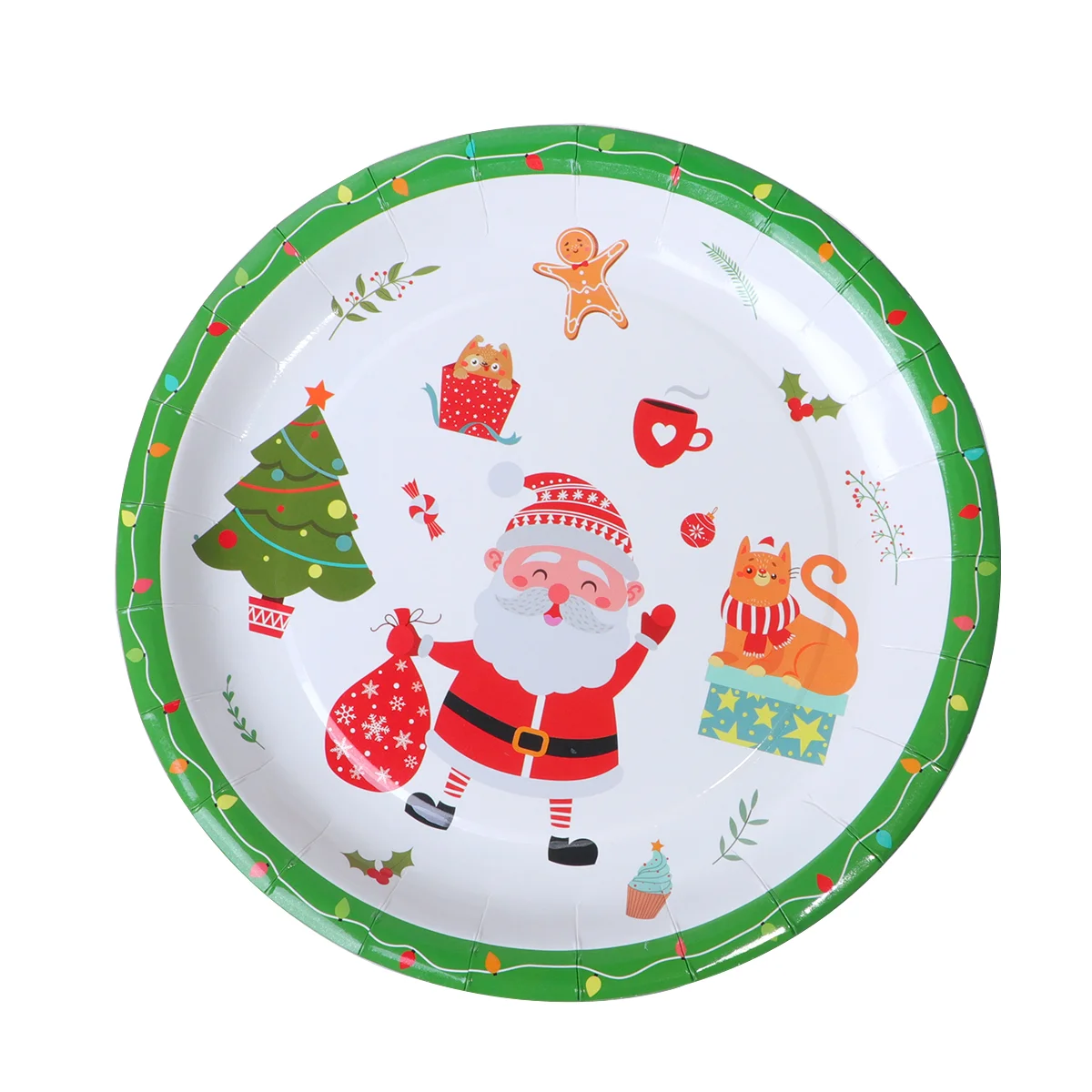

16pcs Paper Plates Disposable Paper Trays Tableware Party Supplies for Christmas