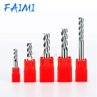 hrc55 3 flute alloy mill tungsten steel cnc milling cutter end carbide for aluminum copper processing metal router bits fraise