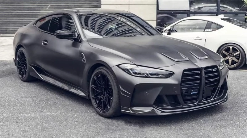 Фото Комплект обвеса G80 M3 G82 M4 M Performance Style из карбона: передний сплиттер, боковые юбки, диффузор, спойлер для G80 G82 2020-2025 №4