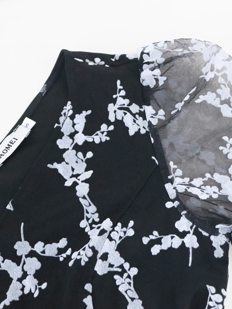 Plus Size Women Dresses Sexy V Neck See Through Long Sleeve High Waist A Line Long Outfits for Ladies Casual Evening Party 4XL