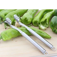 1 pcs curved chili corer stainless steel chili pepper corer jalapeno corer knife green pepper seed remover kitchen cooking tool