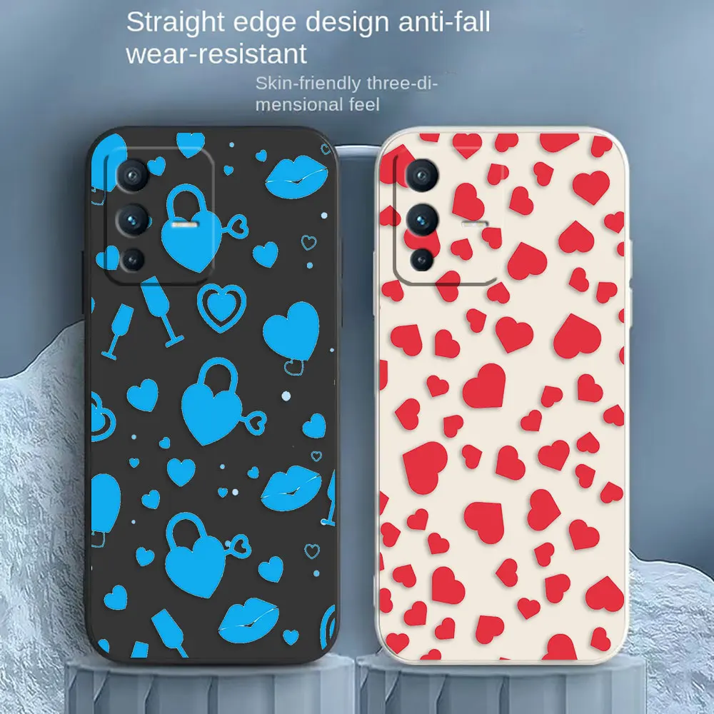 

Simple Love Heart Phone Case For VIVO S1 S5 S6 S7 S9 S9E S10 S12 S15 S16 S16E V29 V20 V21 V23 V25 V27 PRO 5G Case Funda Shell