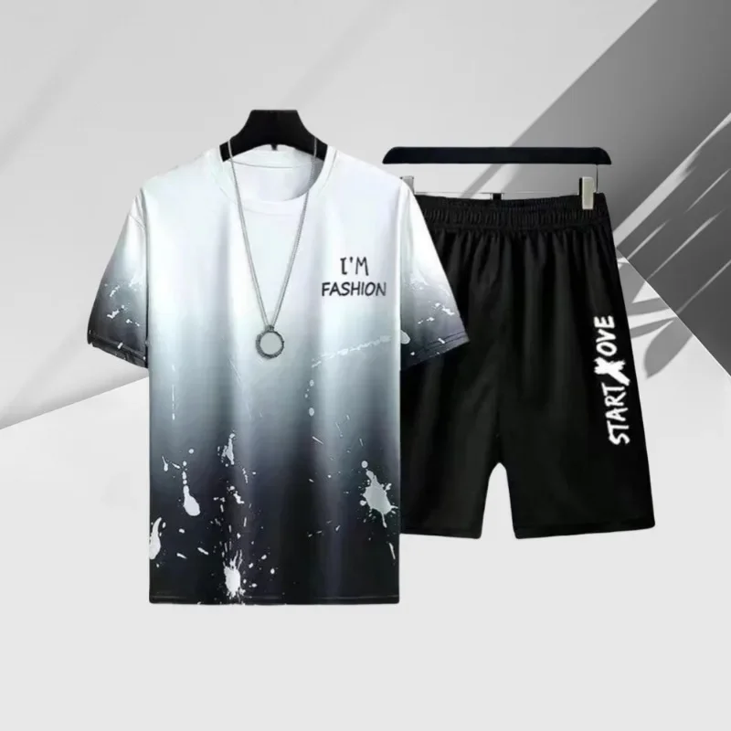 Новинка 2024 спортивная одежда с короткими рукавами мужские повседневные пляжные