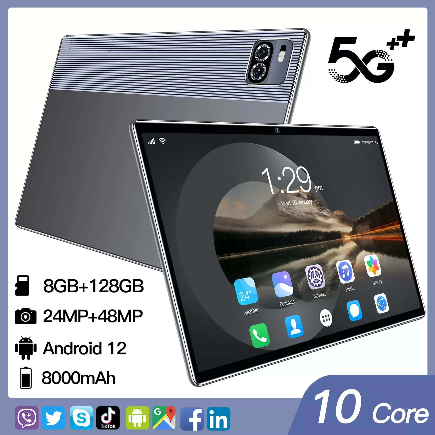 

10,1-дюймовый планшет Android 12 X101, 10,1 ГБ, процессор Qualcomm 128, 870 мАч, Google Play, Офисная версия, мини-ноутбук, Wi-Fi сеть