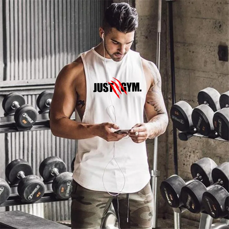 

New Mens Casual Cotton Fitness Vest Workout Gym Muscle Tank Top Sleeveless Sporting Shirt Running Clothing Bodybuilding Singlets