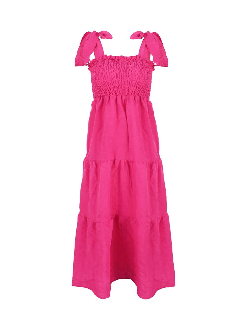 

Shirring Straps Casual Long Dresses For Women 2023 Fit And Flare Lace Up A-line Sleeveless Summer Ladies Red Party Dress