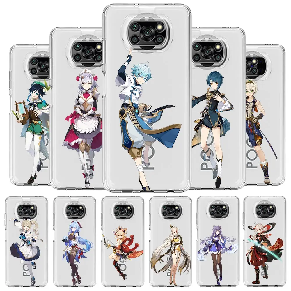 

Vidio Game Genshin Impact Phone Case for Xiaomi Poco X3 NFC F3 M3 M4 Pro Mi 12 11 Lite 5G Ultra 11X 11T Pro 11i Soft Clear Cover