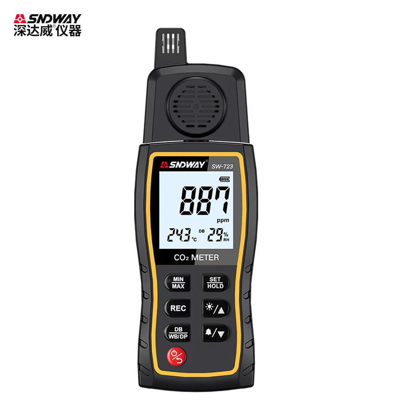 SNDWAY Digital CO2 METER SW-723 Carbon Dioxide Gas Detector Handheld 0-9999PPM Industrial/Household 3In1 Tester Thermohygrometer images - 6